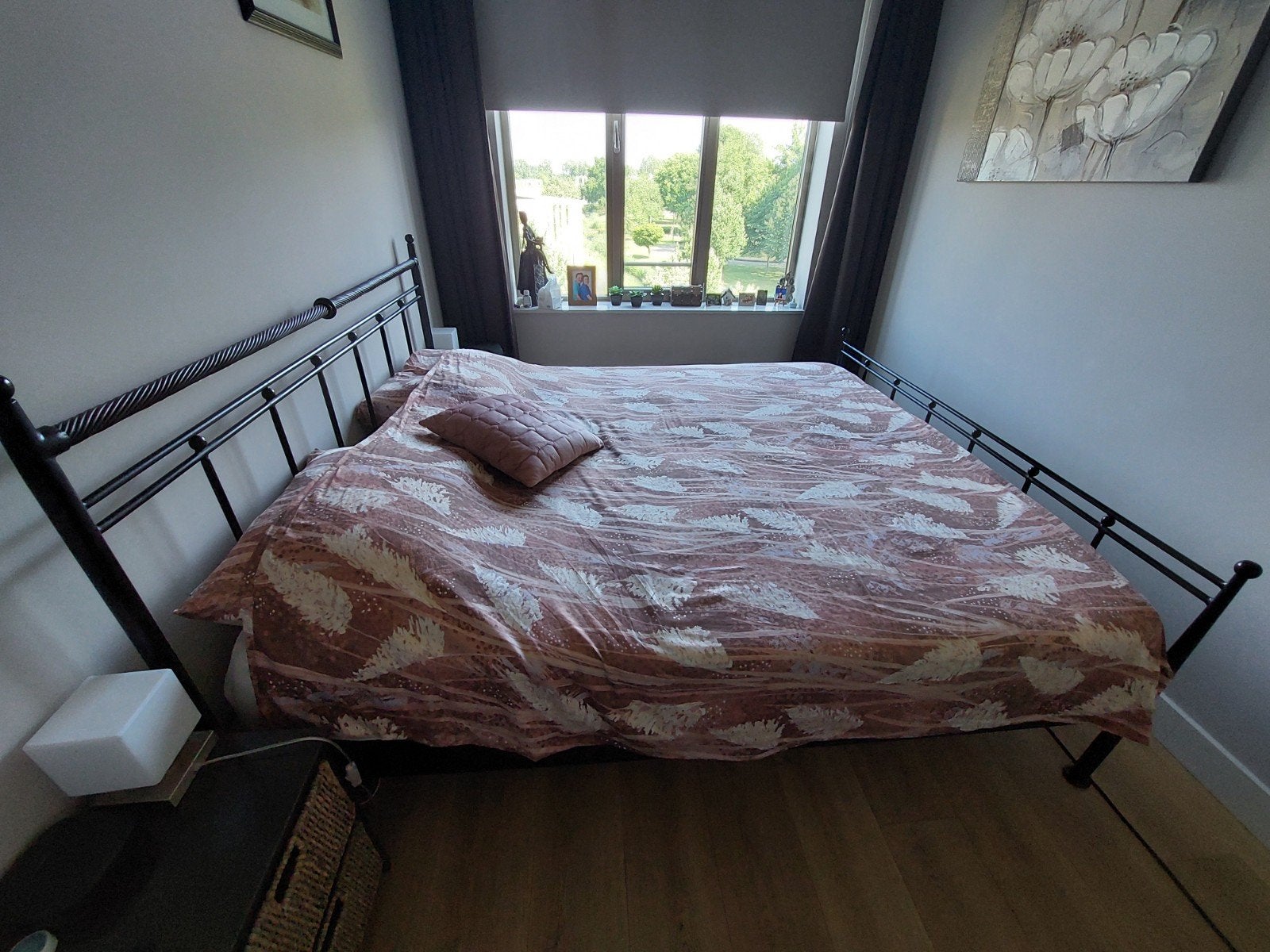 stalen bronzen ledikant, Ophalen, Gebruikt, Tweepersoons, 180 cm