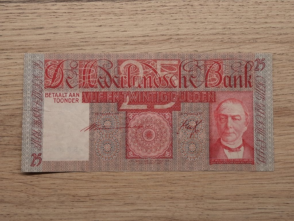 25 gulden 1940 Mees, Postzegels en Munten, Verzenden, 25 gulden, Los biljet