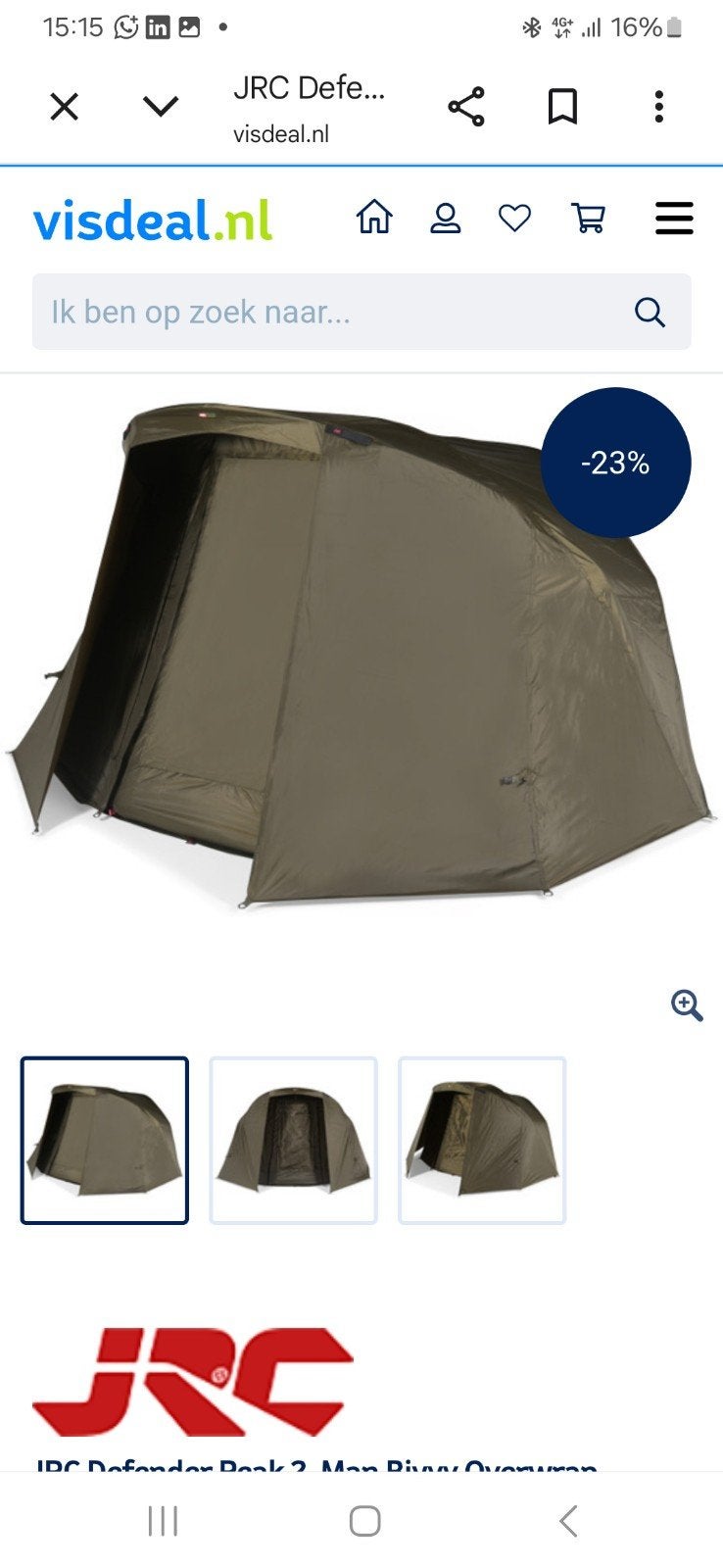 Gezocht: JRC Overwrap voor 2-persoons Contact Bivvy, Ophalen of Verzenden