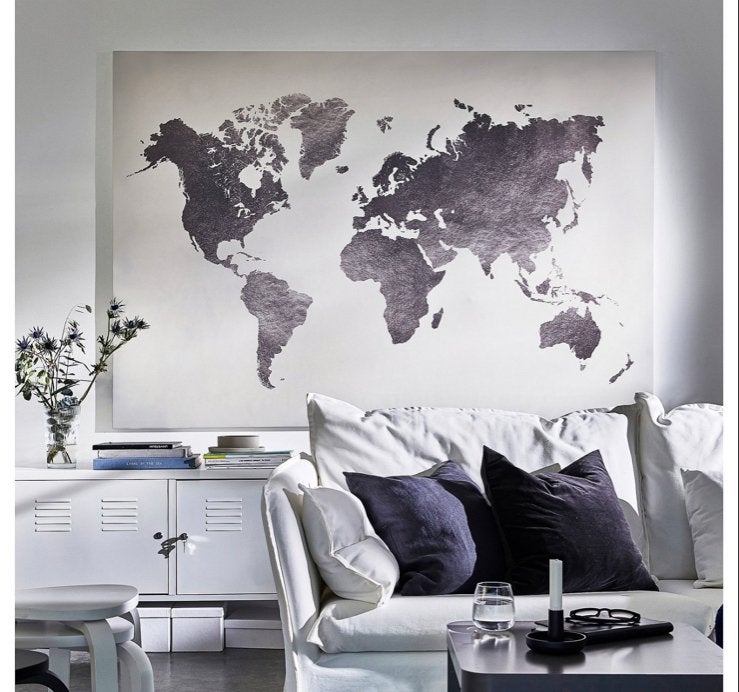 Grote wereldkaart NIEUW!, Ophalen, 140 cm, Schilderij, Nieuw