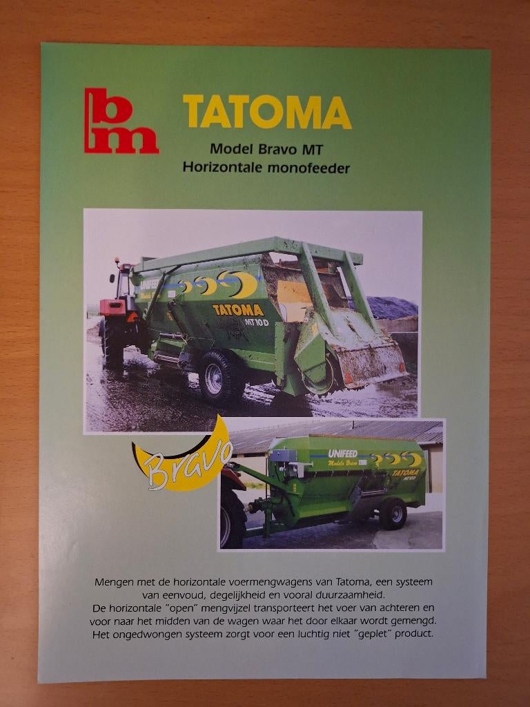 Folder Tatoma voermengwagen, Verzenden, Gelezen, Tractor en Landbouw