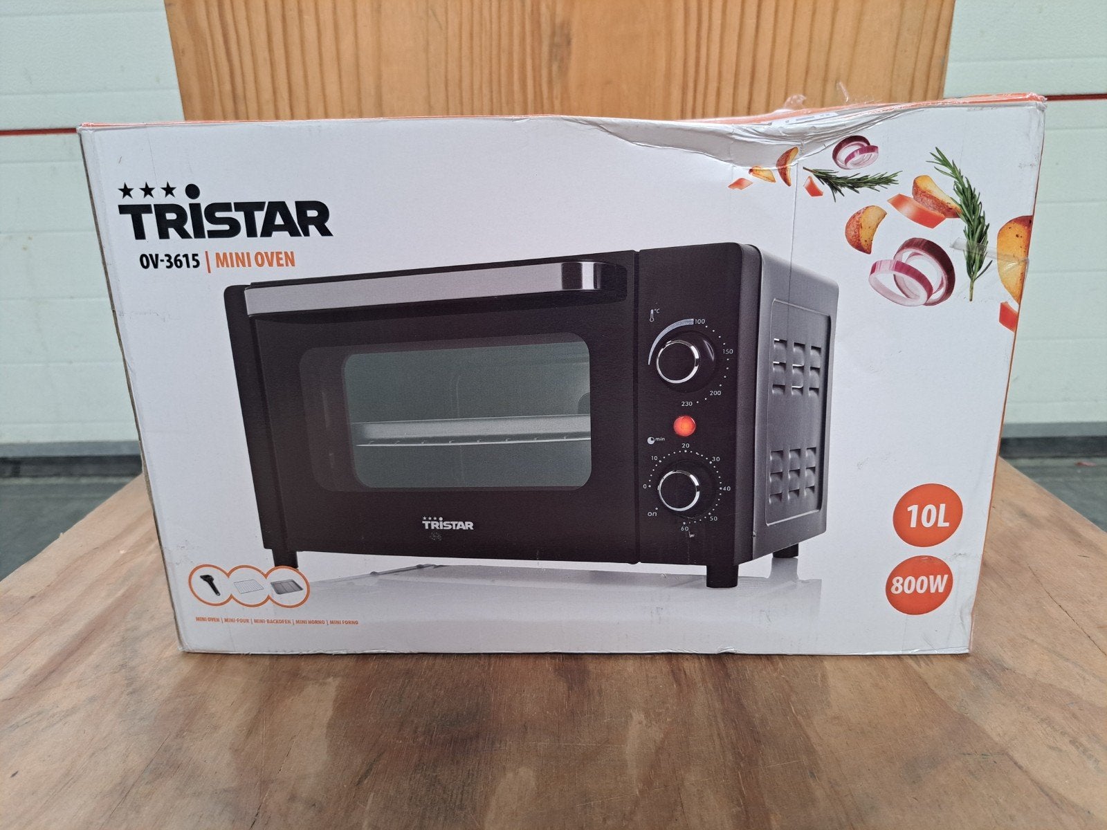 Tristar OV-3615 Mini Oven 10L 800W - Nieuw in doos, Witgoed en Apparatuur, Ovens, Minder dan 45 cm, Minder dan 45 cm, Nieuw, Ophalen of Verzenden