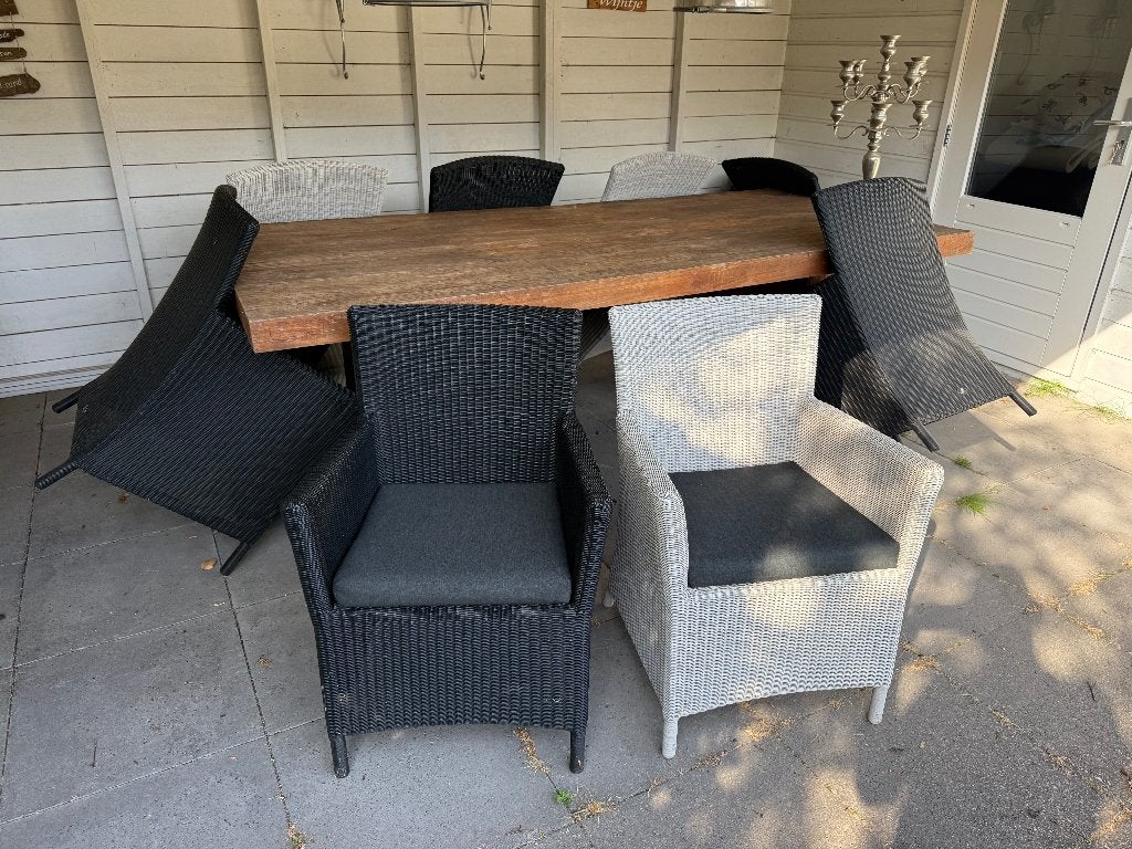 8 luxe Borek tuinstoelen, Tuin en Terras, Tuinstoelen, Ophalen, Gebruikt, Kunststof