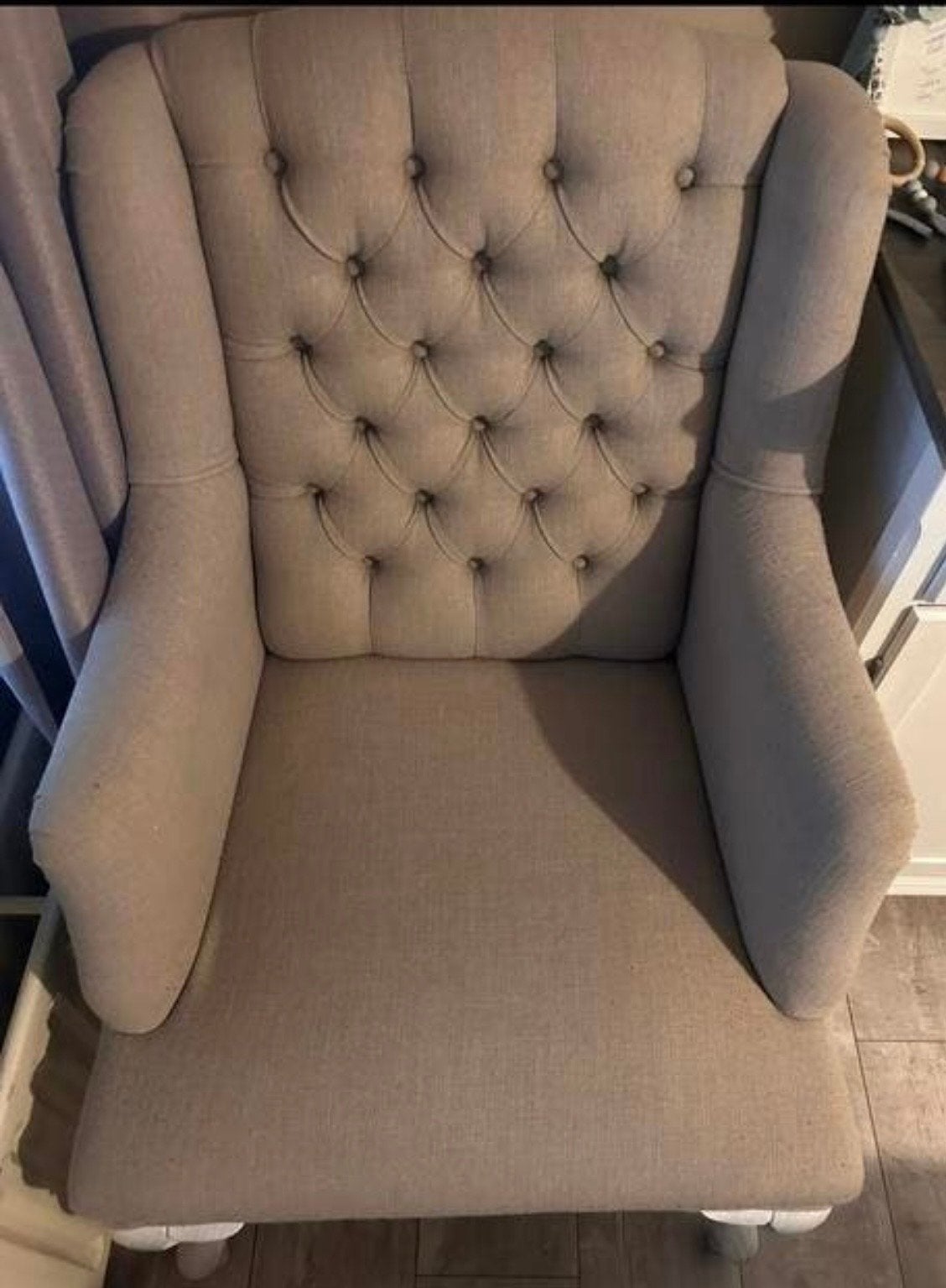 Stijlvolle fauteuil met gecapitonneerde rugleuning, Ophalen, Gebruikt, Overige kleuren, Eén