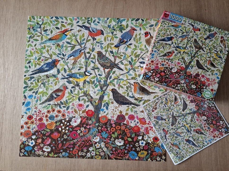 Songbirds Tree Puzzel 1000 stukjes - Zo goed als nieuw, Ophalen of Verzenden, 500 t/m 1500 stukjes, Zo goed als nieuw, Legpuzzel