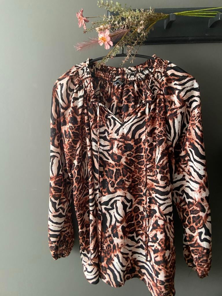 Norah blouse transparant maat 46, Ophalen, Gedragen, Overige kleuren, Blouse of Tuniek