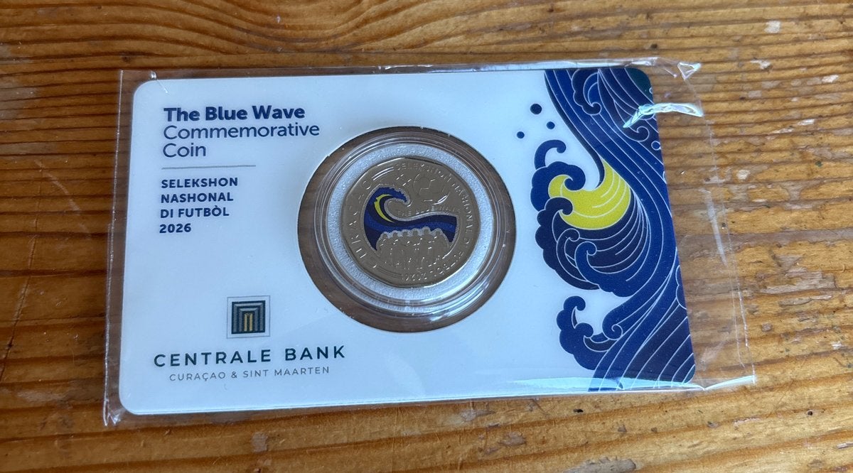 Coincard Curacao 50 cent WK 2026 The Blue Wave, M’n laatste, Postzegels en Munten, Munten | Nederland, Ophalen of Verzenden, Koningin Beatrix