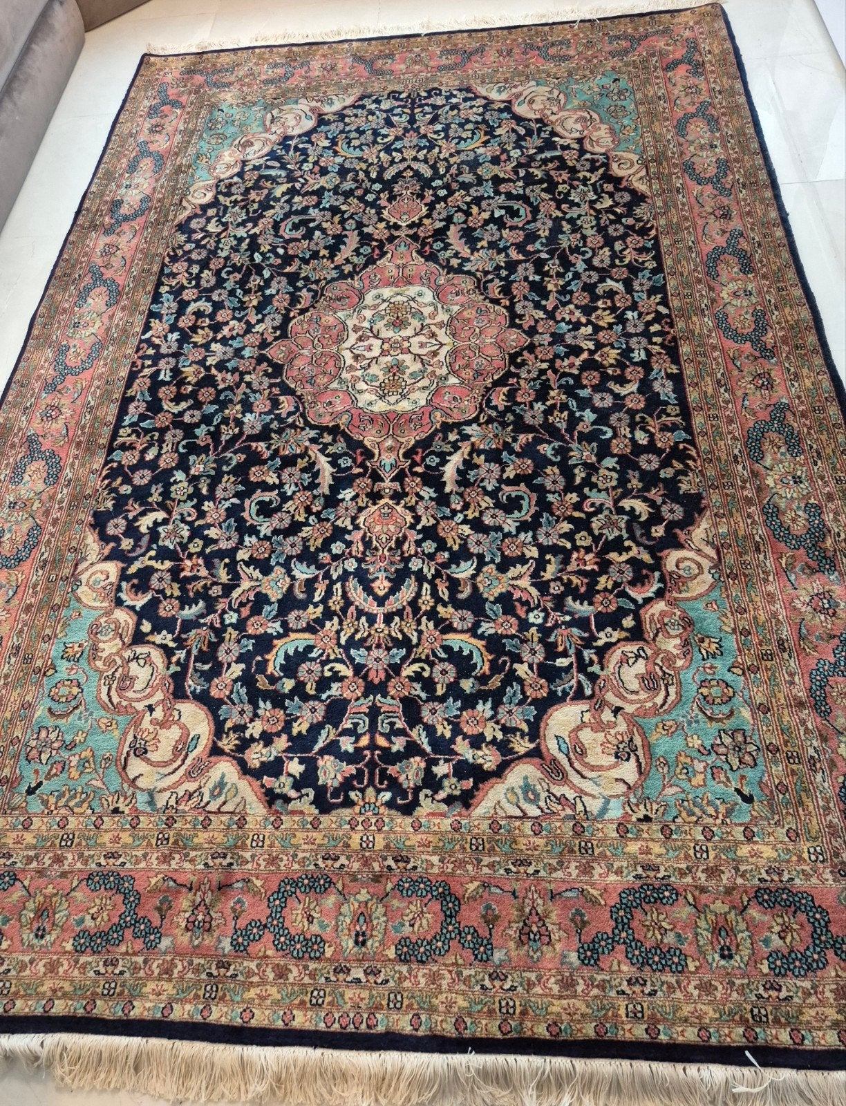 Prachtig handgeknoopt Perzisch tapijt - K. Jaipur, Ophalen of Verzenden
