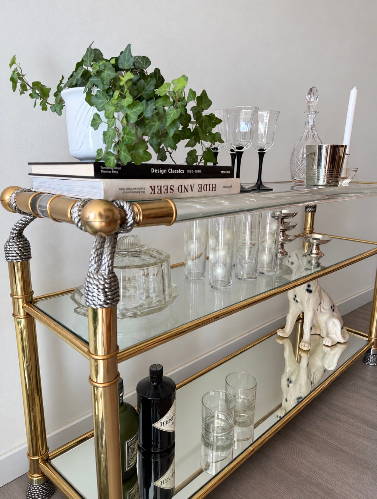 Hollywood Regency sidetable / bar table, Ophalen of Verzenden