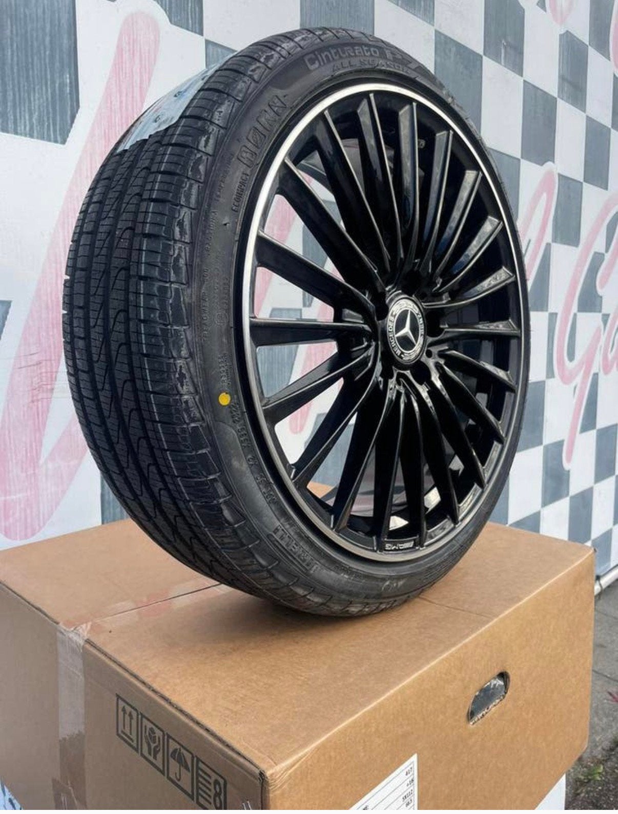 19 inch Mercedes AMG Vito C-klasse CLA A-klasse 5x112 + band, 19 inch, Nieuw, Ophalen of Verzenden, Band(en)