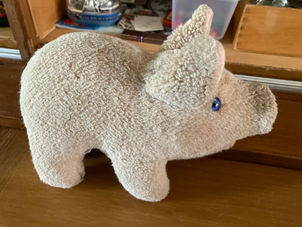 Steiff varken knuffel -, Gebruikt, Overige karakters, Overige typen, Ophalen of Verzenden