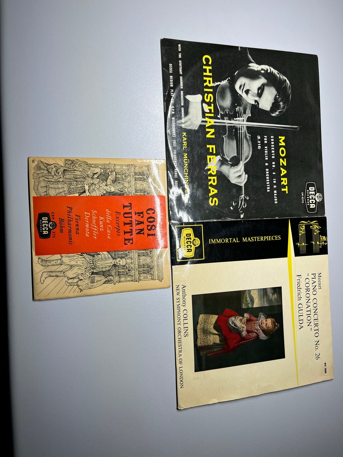 Decca Records LP's: Mozart - Vioolconcert & Pianoconcert, Gebruikt, Mozart, Ophalen of Verzenden, Classicisme