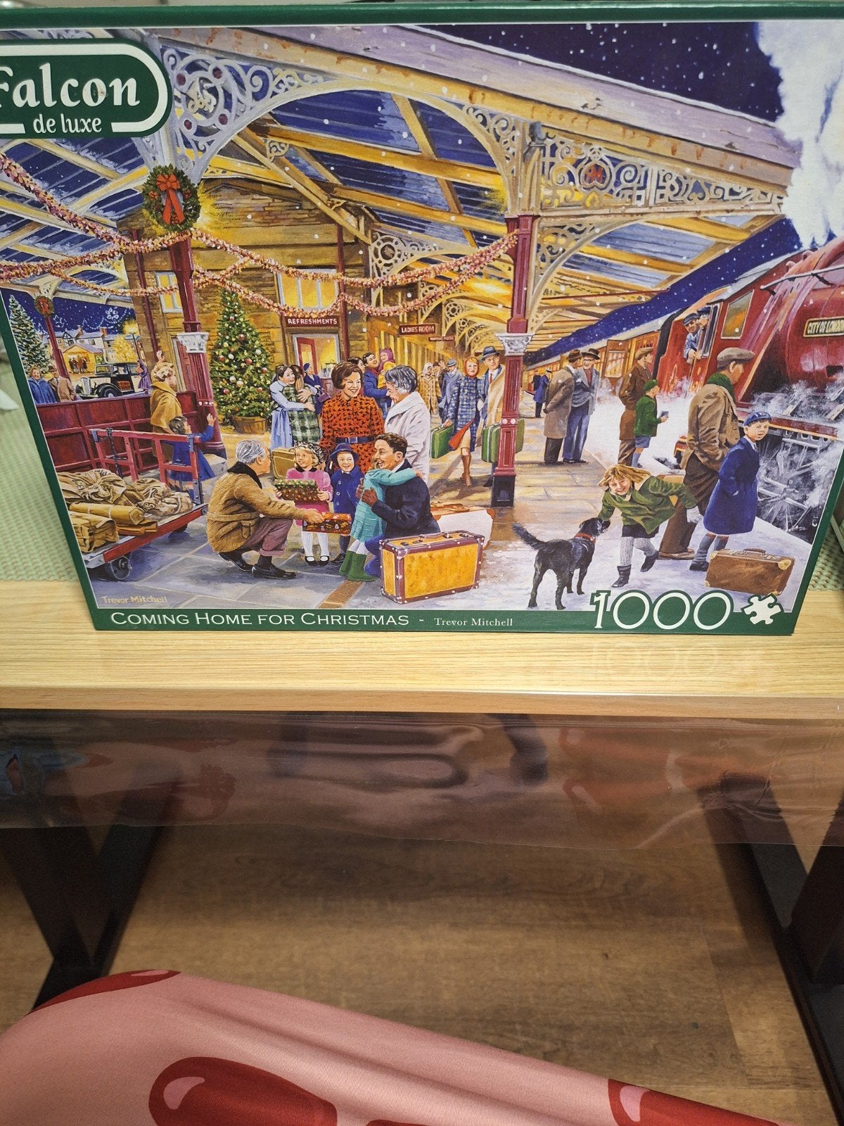 Kerst puzzel 1000 stukjes compleet 1x gemaakt, Ophalen, 500 t/m 1500 stukjes, Zo goed als nieuw, Legpuzzel