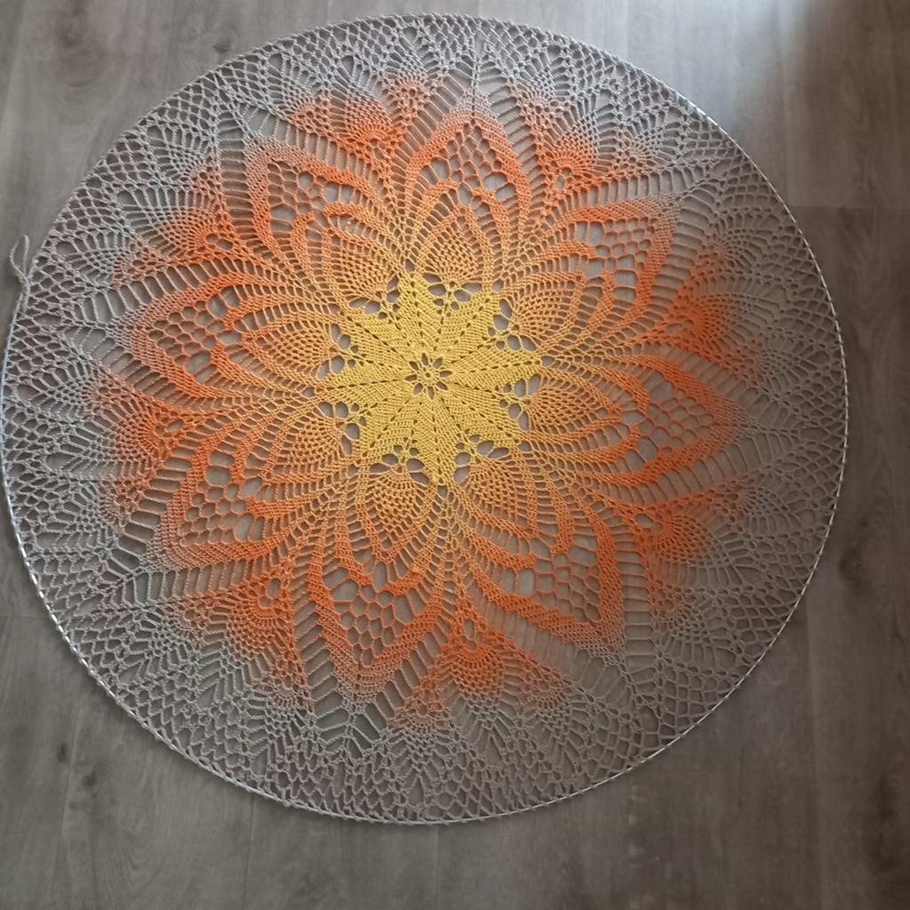 Handgemaakte Mandala 'Meu Mundo' in ring - 100cm, Ophalen, Rond, Nieuw, Bohemian, Handgemaakt, Mandala