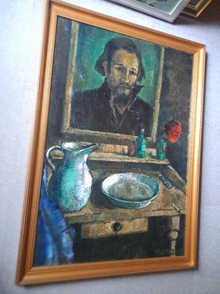 Toon Koster (1913-1989)  Groot olieverf  zelfportret, Antiek en Kunst, Kunst | Schilderijen | Klassiek, Ophalen
