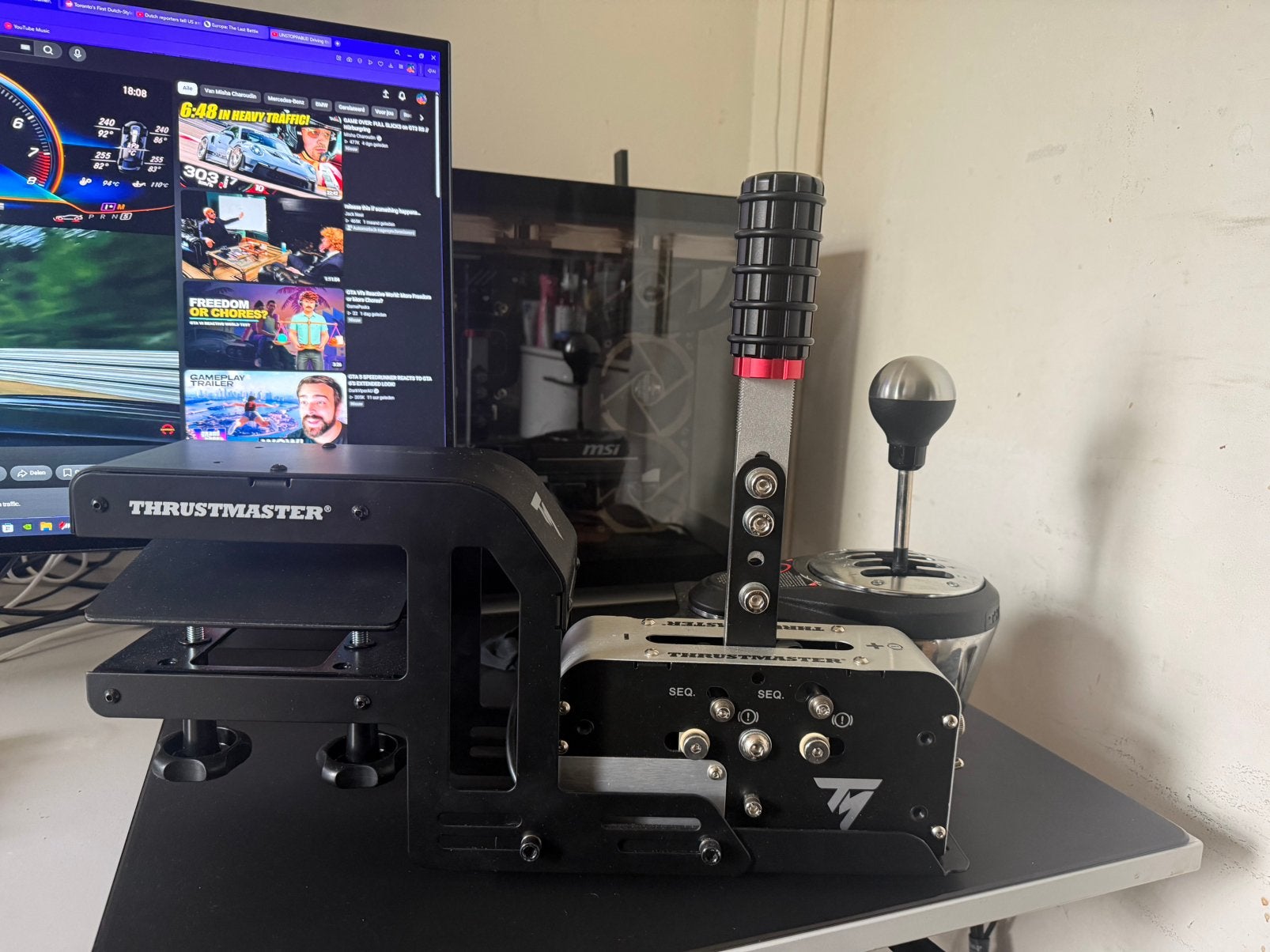 Thrustmaster TSS Handbrake & TH8A Shifter & Racing Clamp, Ophalen, Gebruikt