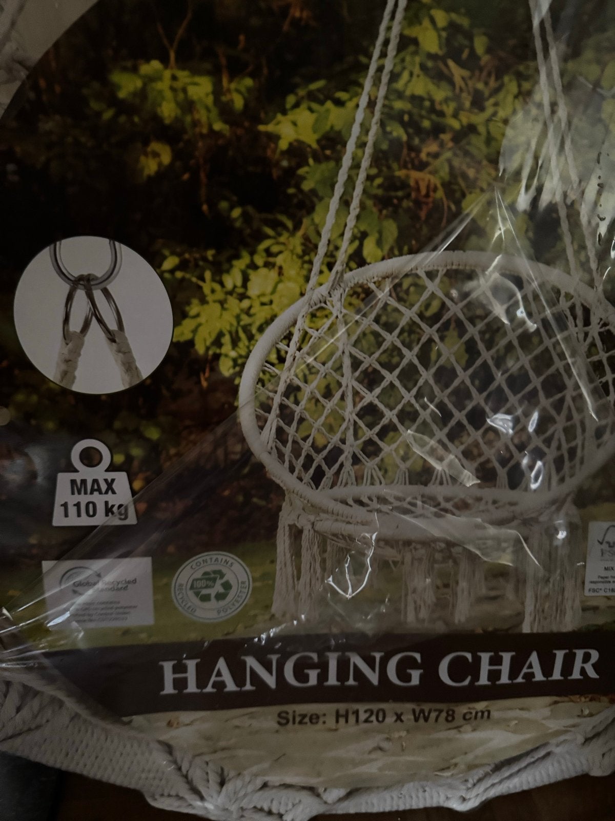 Nieuwe hangstoel in verpakking - Max 110 kg, Ophalen, Nieuw
