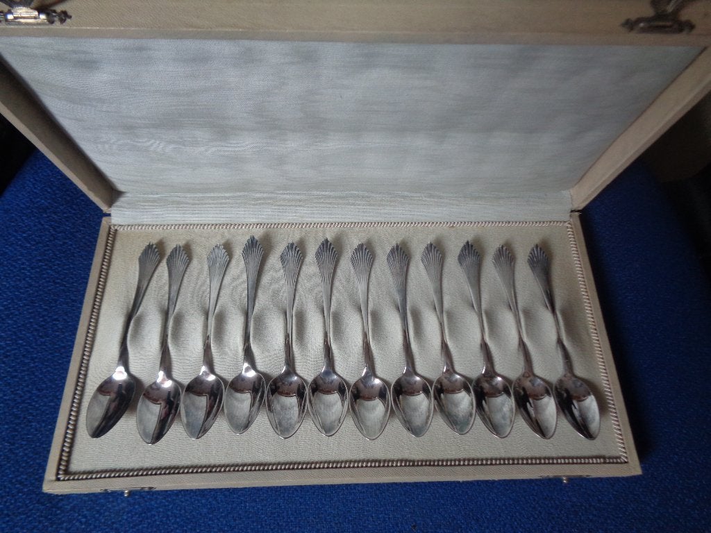 WELLNER, LEPELTJES, IN OORSPR. DOOS, VERZILVERD, Antiek en Kunst, Ophalen of Verzenden