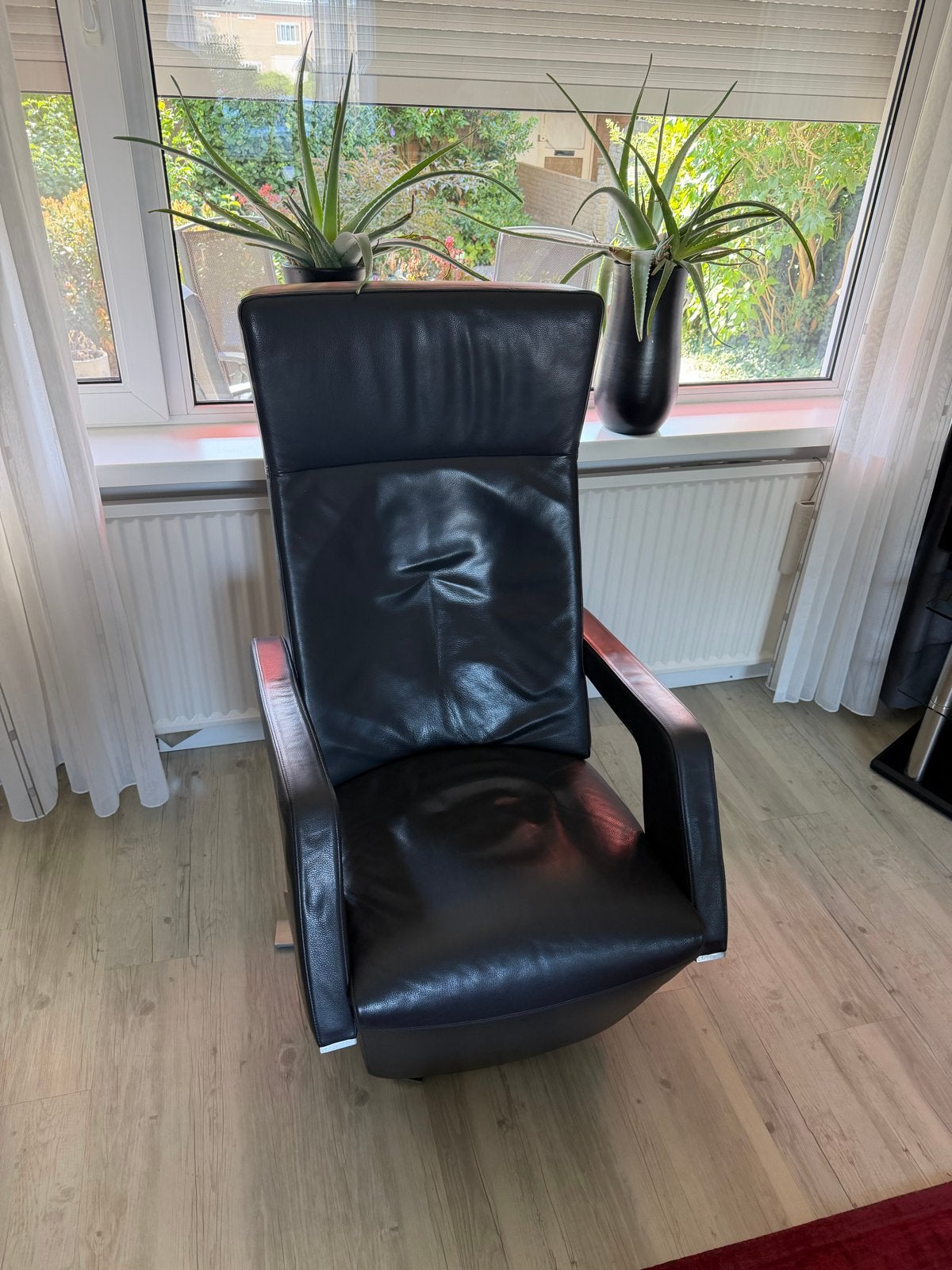 Mooie relaxed stoel leer, Gebruikt, Ophalen of Verzenden, 50 tot 75 cm, Leer