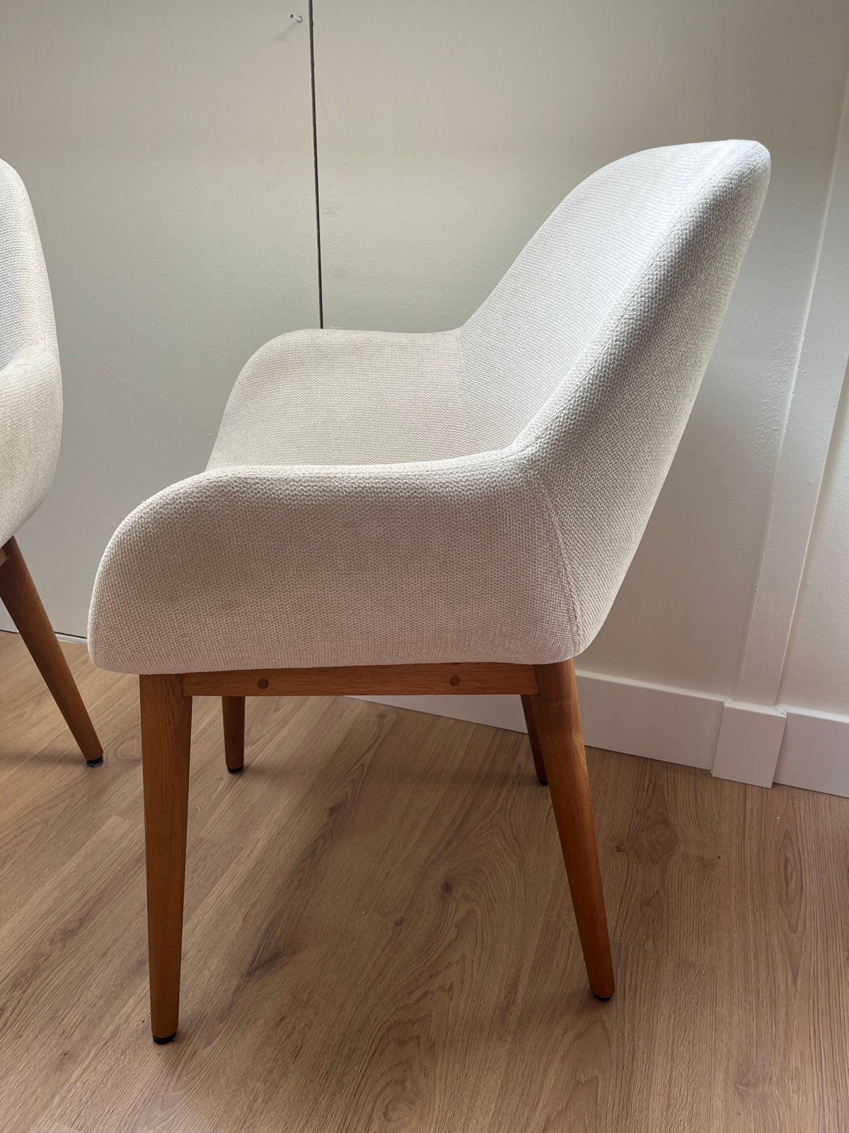 Set van 6 Kave Home Konna (beige) eetkamerstoelen, Ophalen, Gebruikt, Wit, Vijf, Zes of meer stoelen