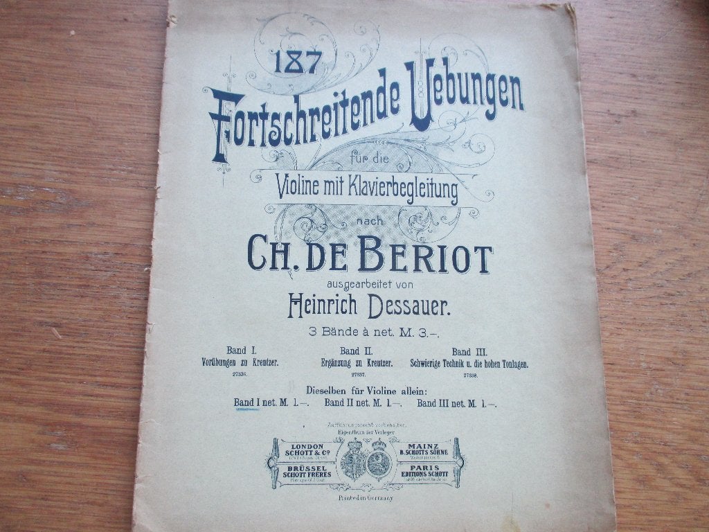 CH.DE BERIOT - FORTSCHREITENDE UEBUNGEN 1 T/M 75 - VIOOL, Gebruikt, Klassiek, Les of Cursus, Ophalen of Verzenden