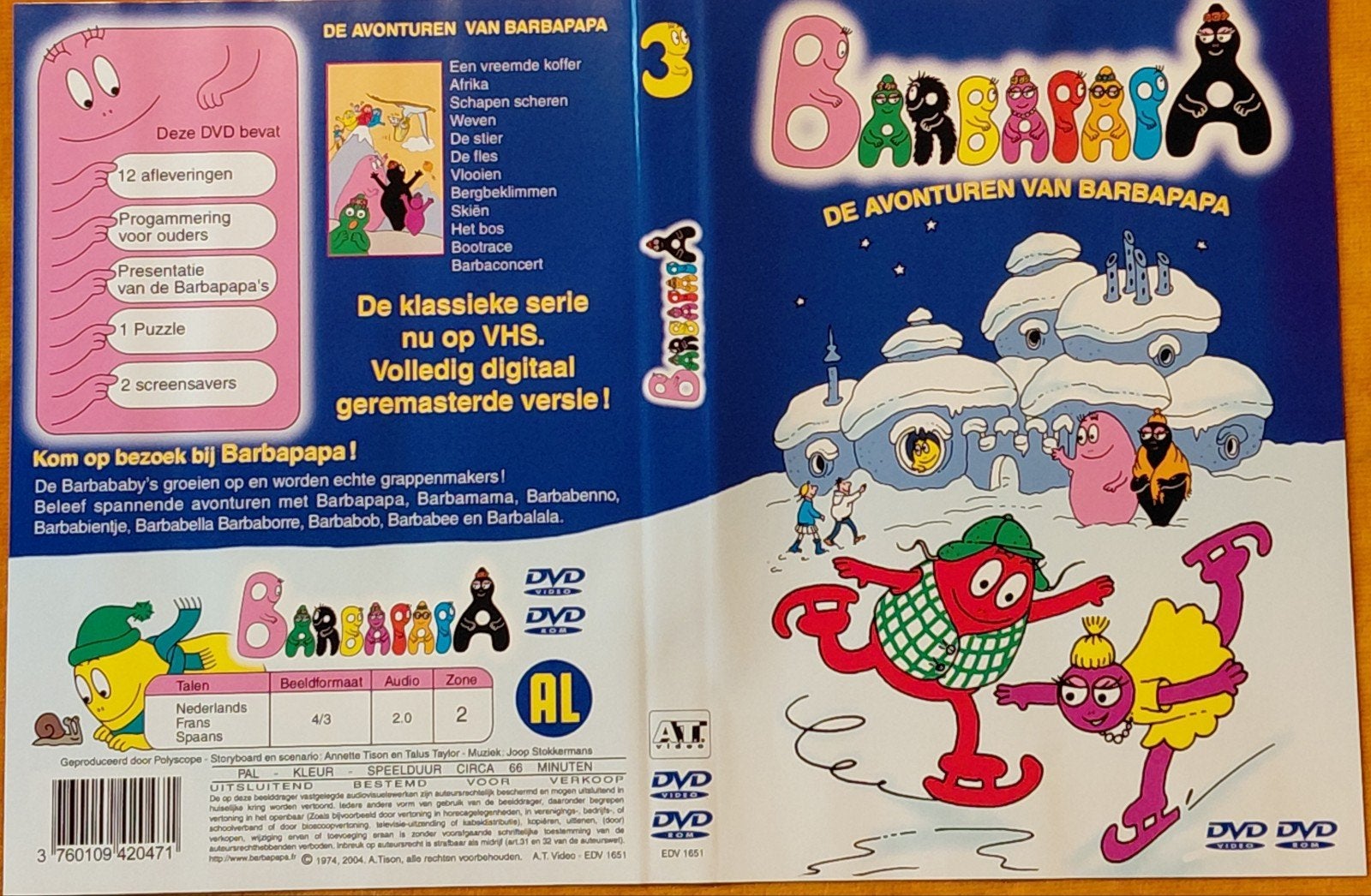 Barbapapa - De Avonturen van Barbapapa Deel 3 DVD, Bonusmateriaal, Gebruikt, Alle leeftijden, Tv-serie