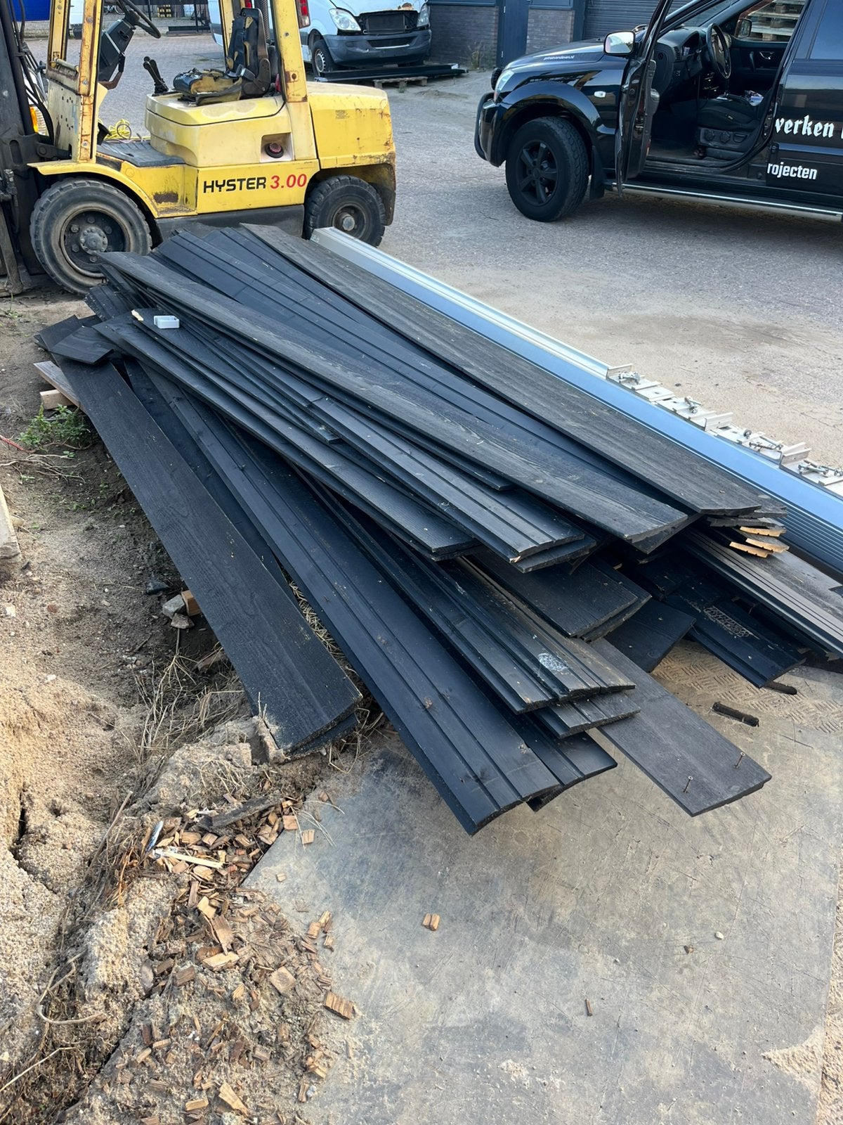Zwarte potdeksel planken gebruikt, Ophalen, Zo goed als nieuw, 250 cm of meer, Planken