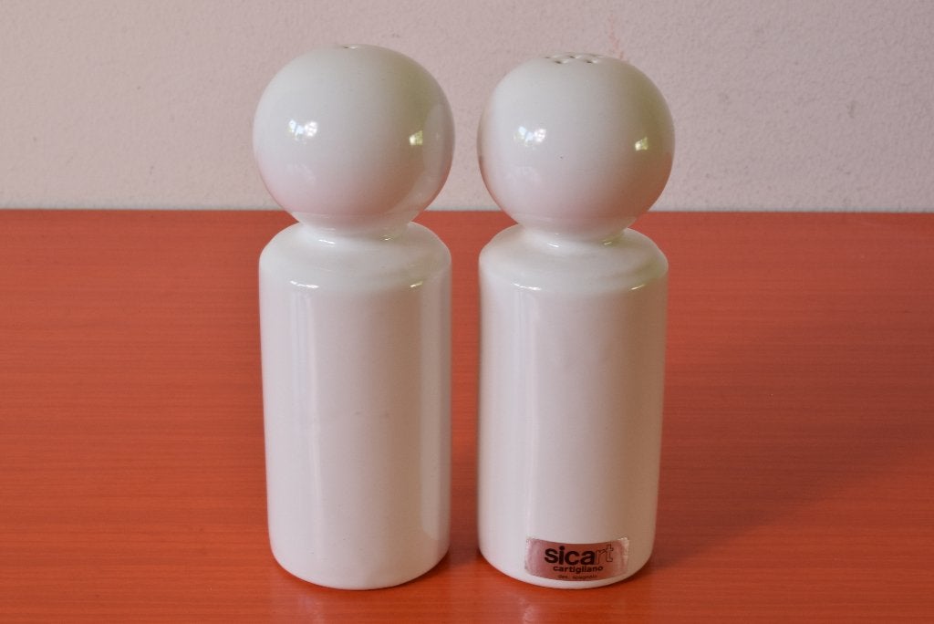 Retro vintage Sicart peper- en zoutstel - Pino Spagnolo, Ophalen of Verzenden