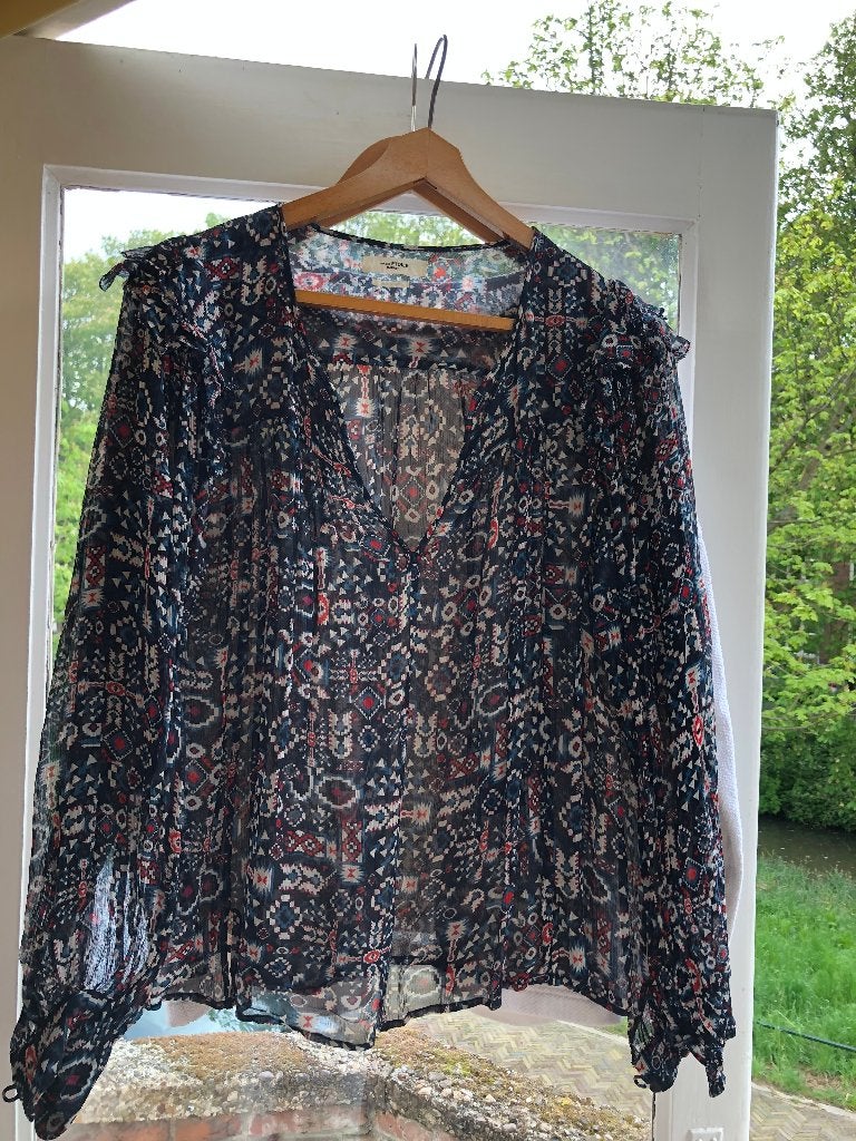 Isabel Marant Etoile mooie zijden blouse Fr mt 40, Maat 38/40 (M), Isabel Marant Etoile, Gedragen, Meerkleurig
