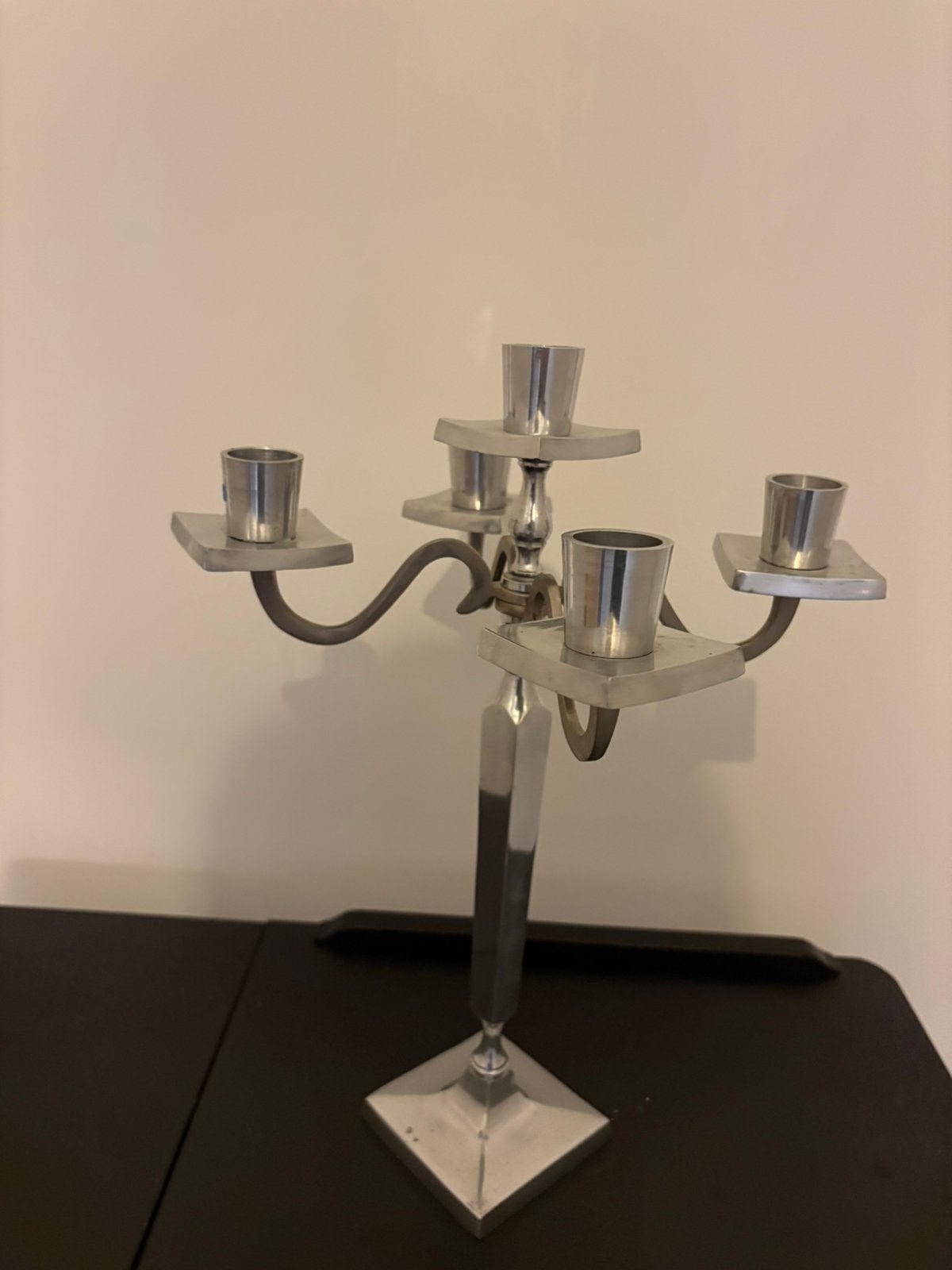 Vintage aluminium kandelaar, Ophalen, Huis en Inrichting