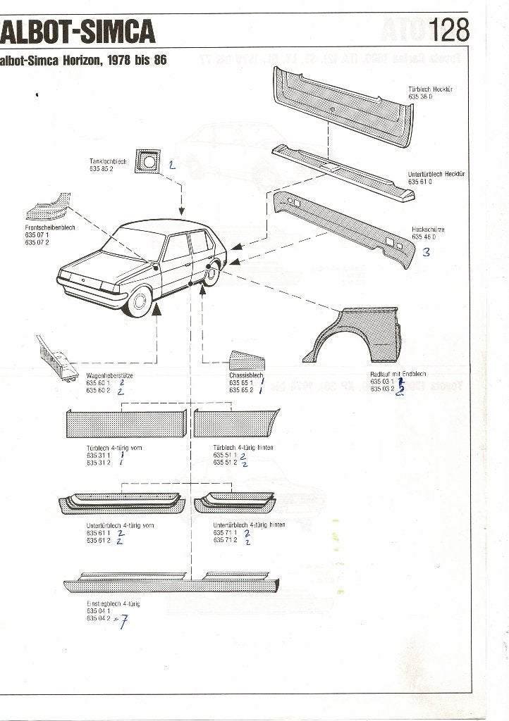 Plaatwerk Simca Talbot Horizon 4 1978-86, Ophalen of Verzenden