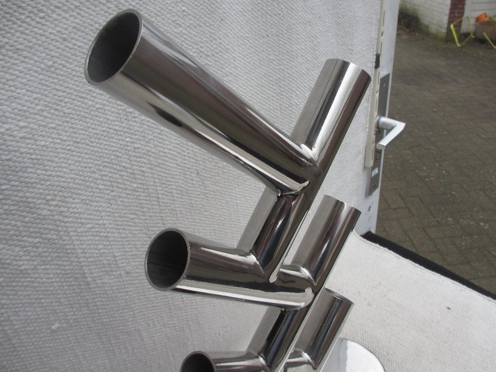 Dutch Design ZIG ZAG chromen wijnrek, Huis en Inrichting, 50 – 75, 5 tot 15 flessen, Ophalen of Verzenden, Zo goed als nieuw