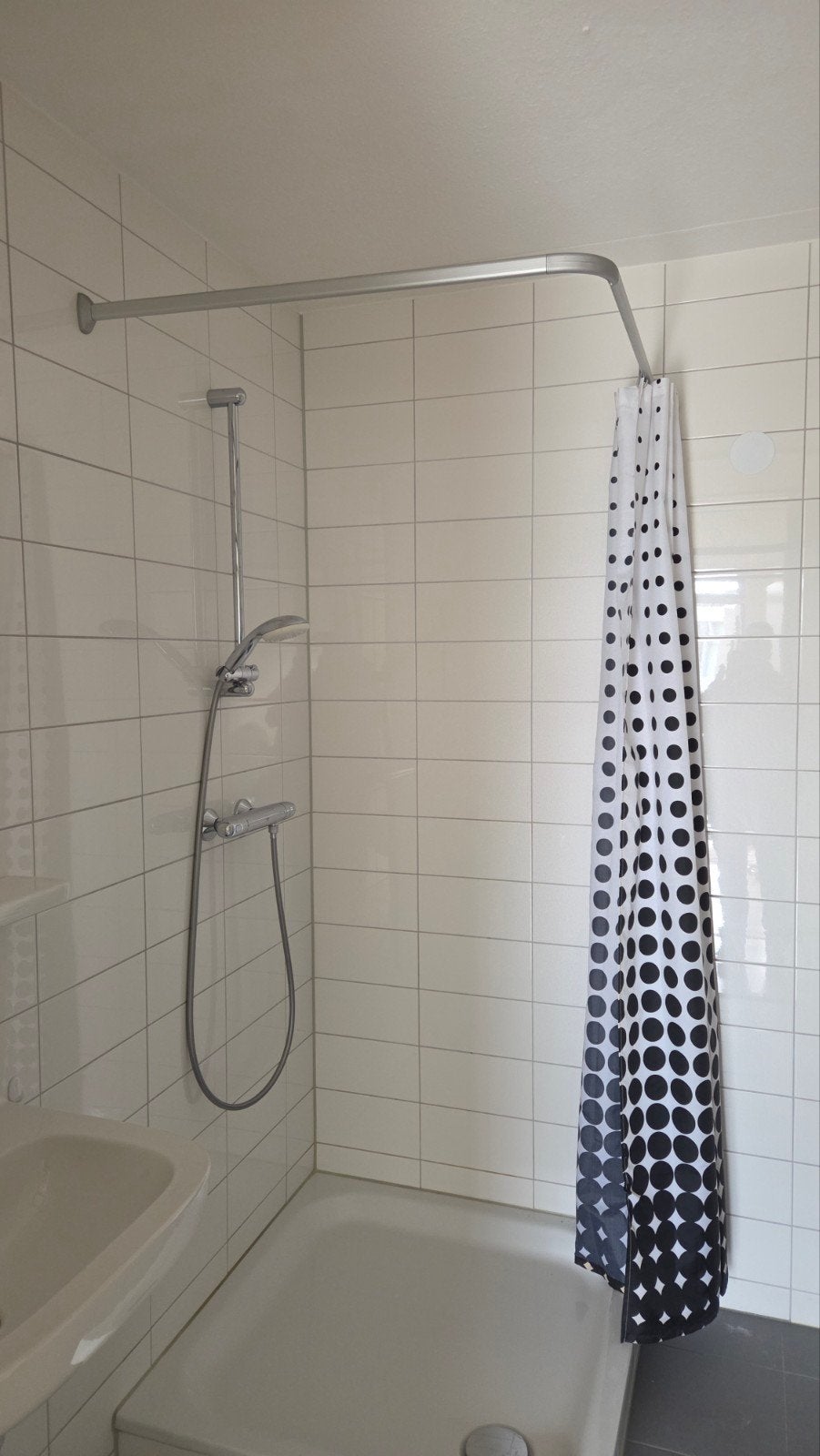 Sealskin Douchestang met Douchegordijn, Ophalen, Gebruikt, Met douche