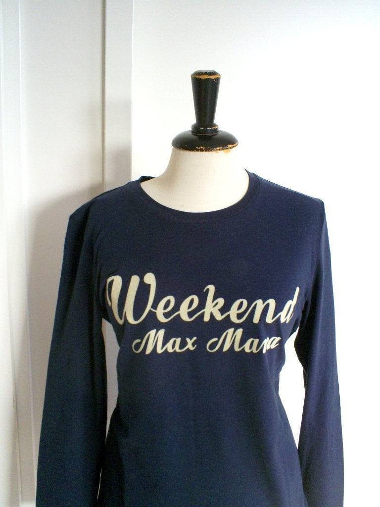MAX MARA blauwe top mt. M, Maat 38/40 (M), Max Mara, Zo goed als nieuw, Lange mouw