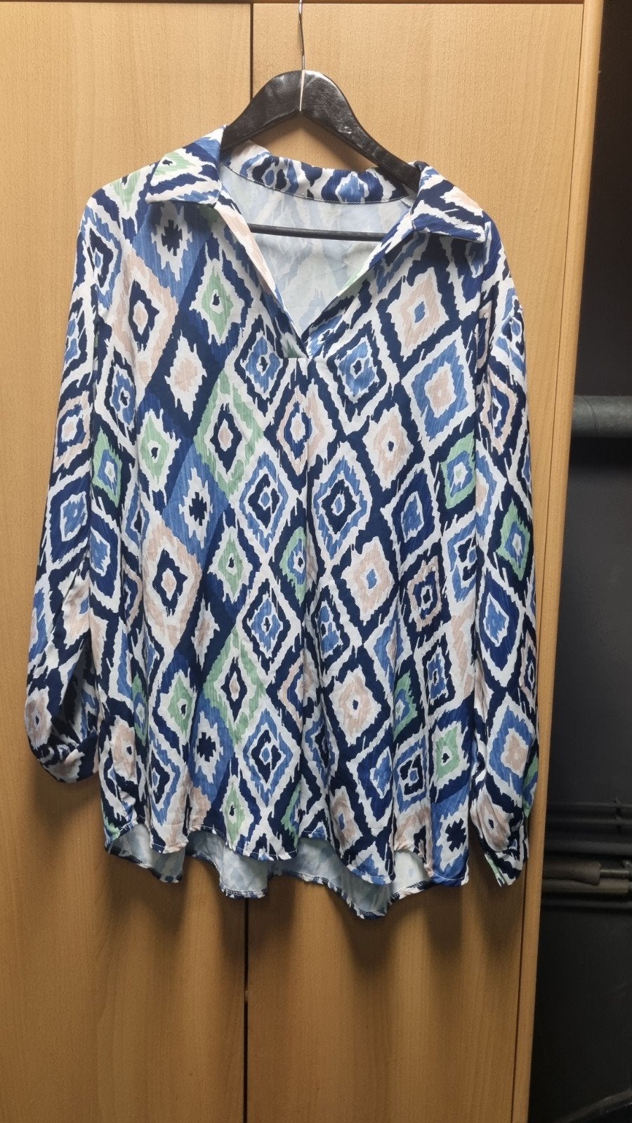 Vrolijke blouse tuniek met print - Maat 48, Kleding | Dames, Ophalen of Verzenden, Zo goed als nieuw, Maat 46/48 (XL) of groter