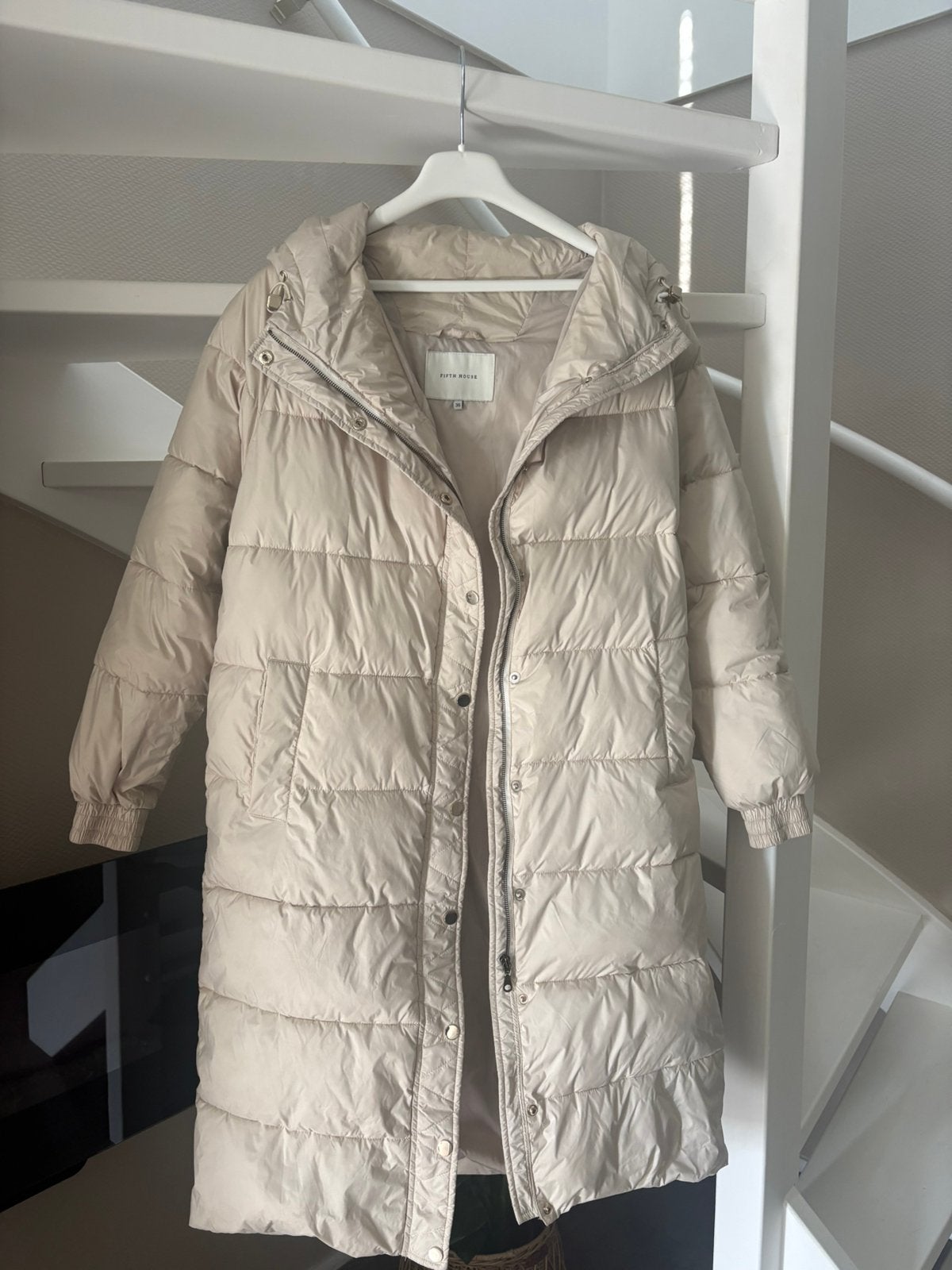 Nikkie puffer jas lang maat 36 Fifth House, Ophalen of Verzenden, Zo goed als nieuw, Maat 36 (S), Beige