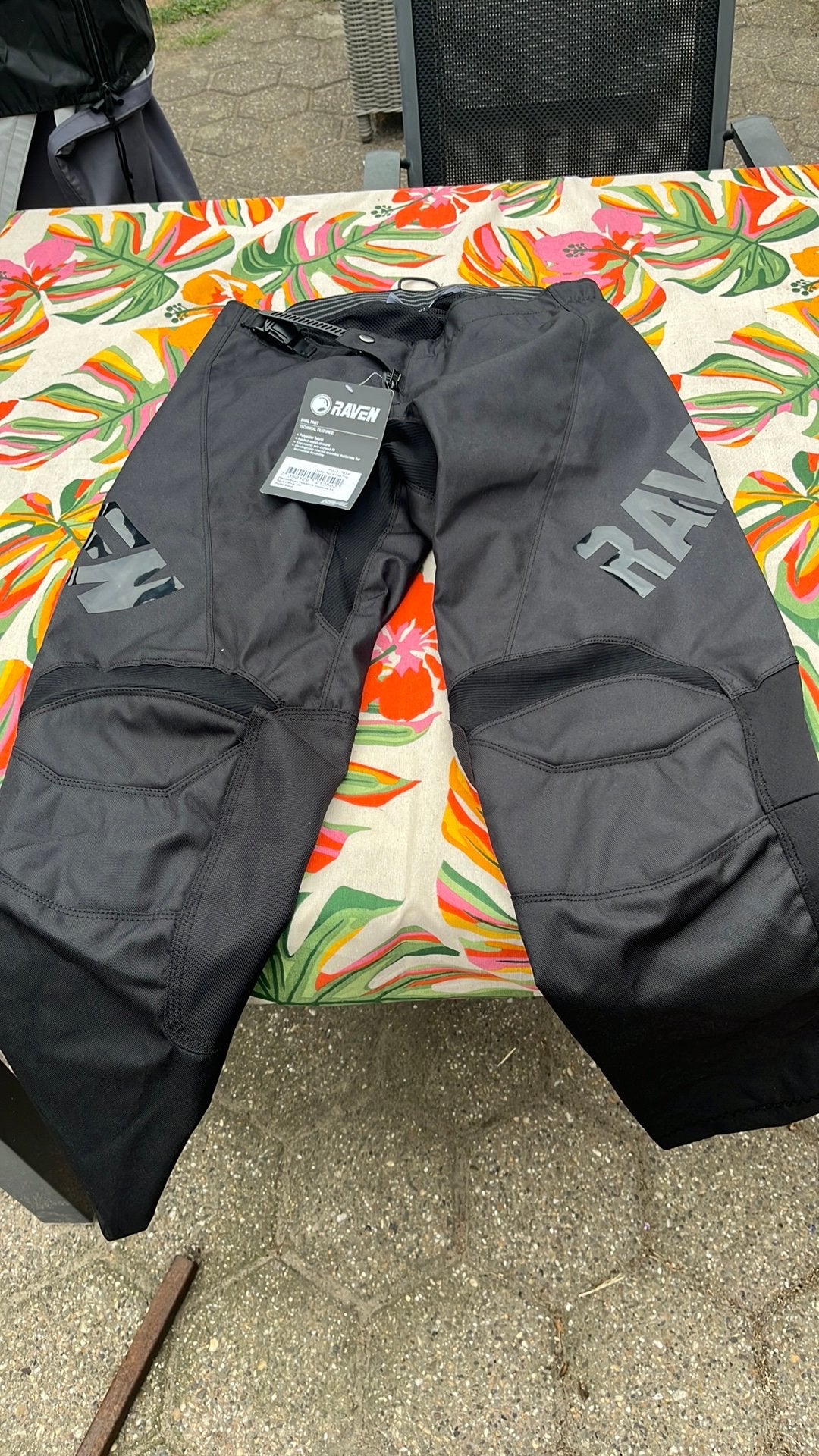 Motor/fietscross broek maat 32 raven zwart, Verzenden, Tweedehands, Motorcrosskleding