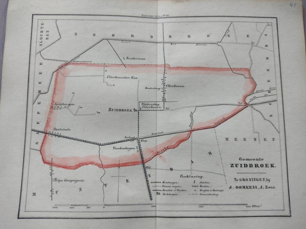 41 Zuidbroek Spitsbergen Oosteinde Meeden Zuiderveen 1862, Ophalen of Verzenden