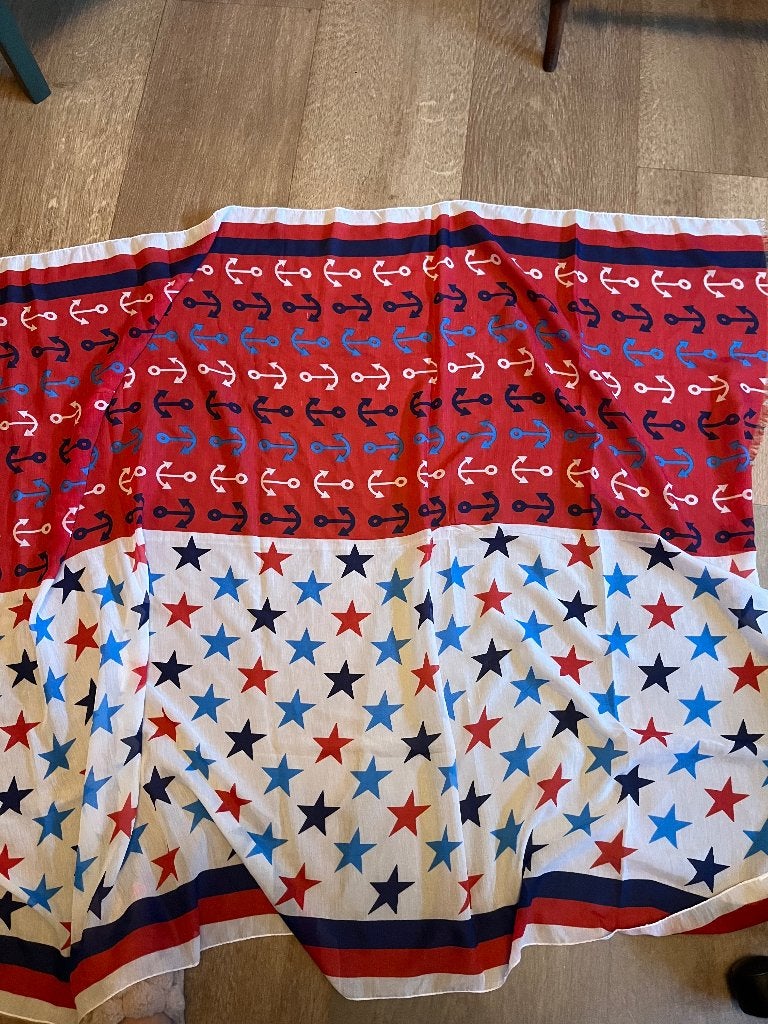 Voile sjaal r/w/bl, Ophalen of Verzenden, Nieuw, Maat 46/48 (XL) of groter, Sjaal