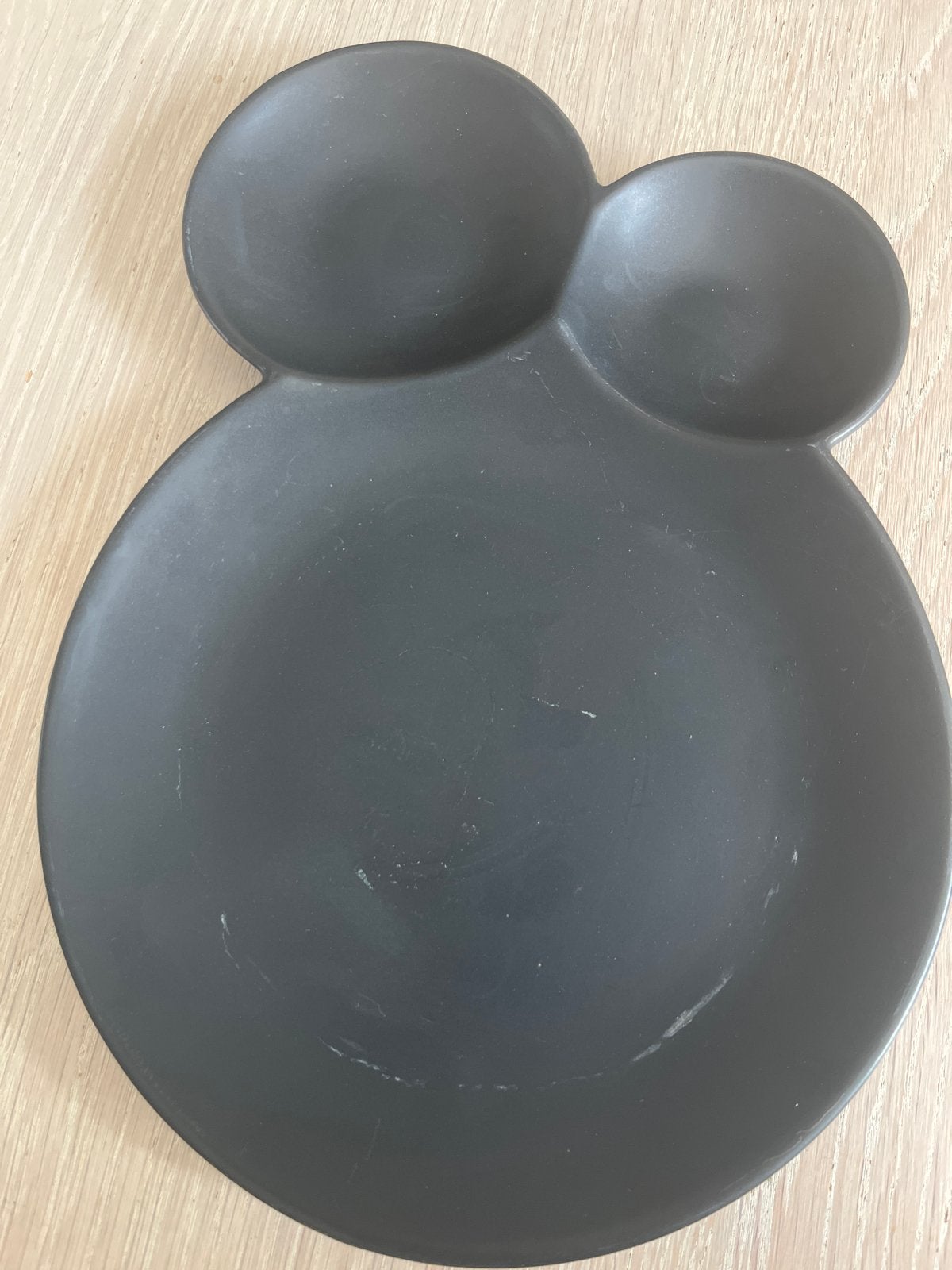 Zwart Mickey Mouse serveerbord met vakjes, Ophalen, Gebruikt, Overige merken, Keramiek