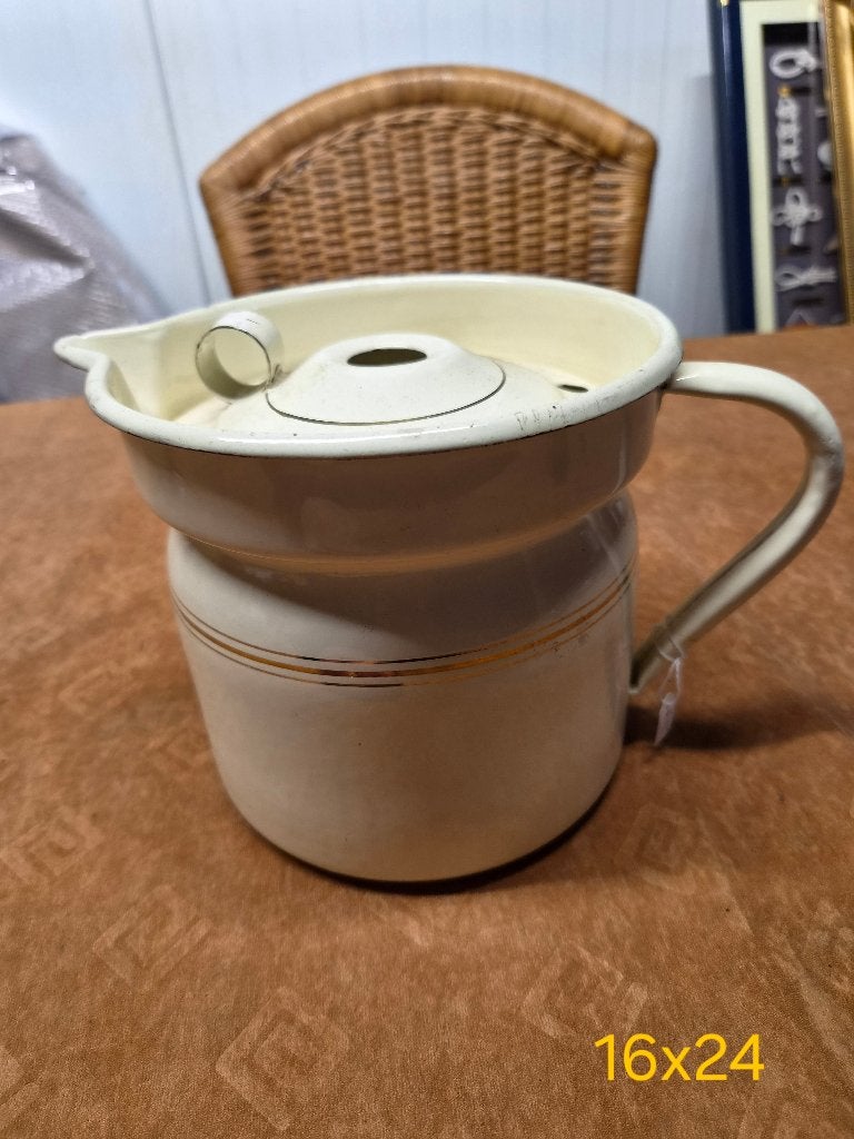 Oude emaille melkkoker, Ophalen of Verzenden