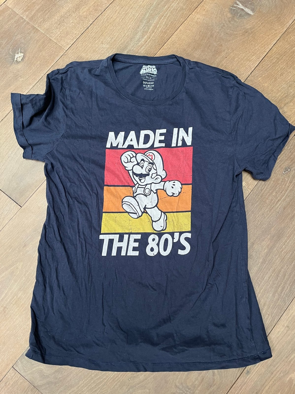 Super Mario "Made in the 80's" T-shirt - Maat XL, Ophalen of Verzenden, Gedragen, Maat 56/58 (XL), Blauw