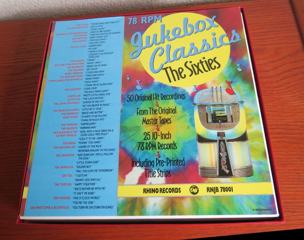 Rhino Records Jukebox Classics The Sixties 78 toeren 78rpm, Boxset, Gebruikt, 10 inch, Pop