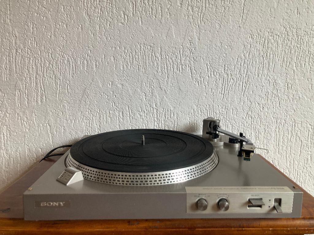 Sony PS-212A zilveren platenspeler PS 212A met pickup naald, Gebruikt, Automatisch, Ophalen of Verzenden, Platenspeler