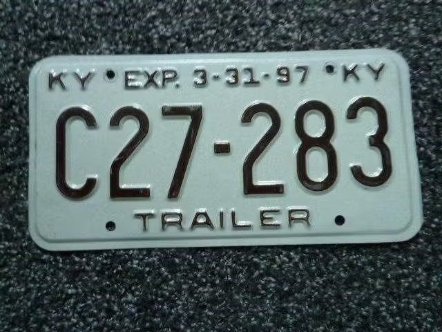 Kentekenplaat licenseplate Kentucky Trailer no. 2 USA, Verzenden, Gebruikt, Auto's