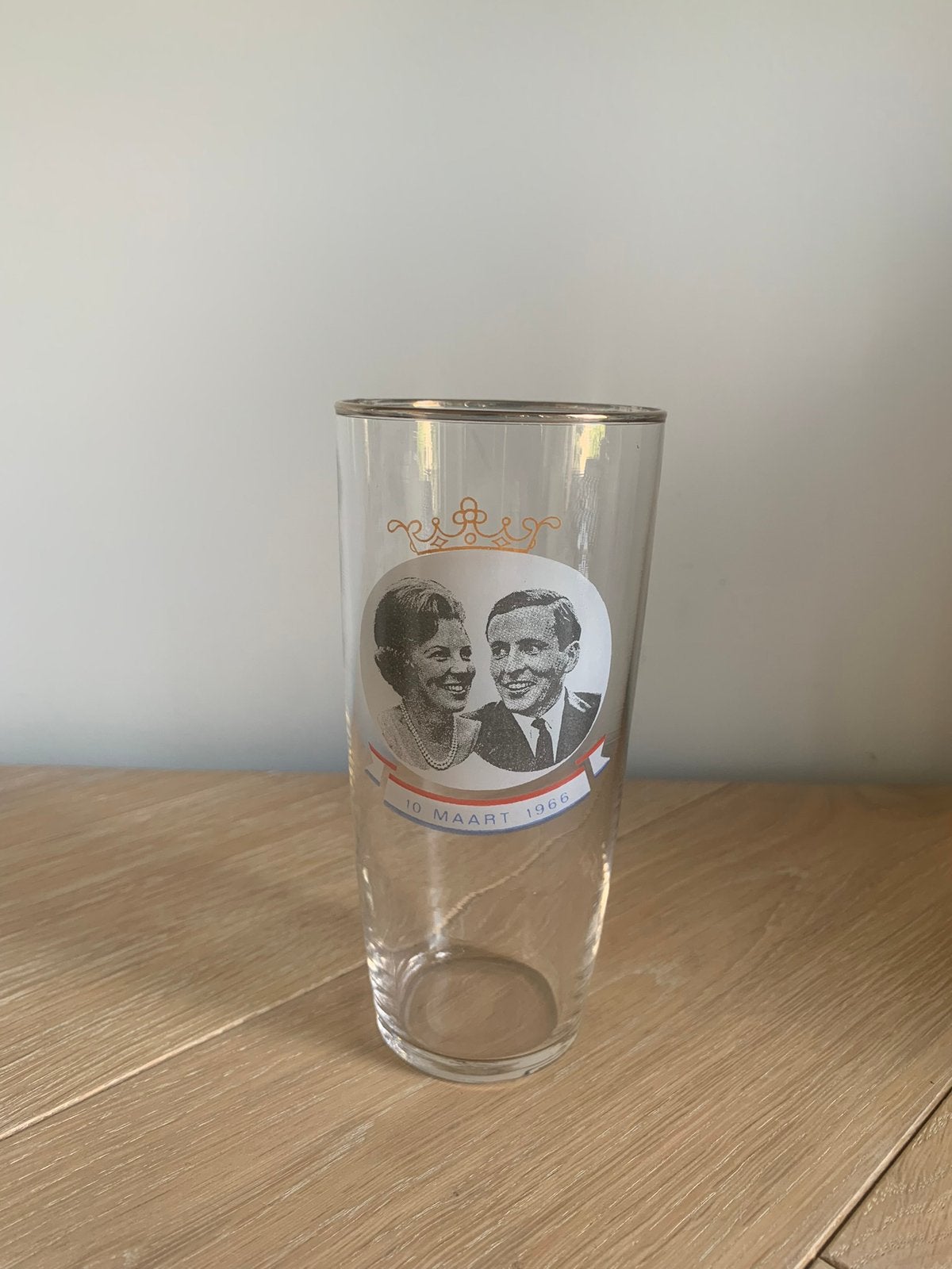 Herinneringsglas Beatrix en Claus - 10 maart 1966, Ophalen, Nieuw, Frisdrankglas