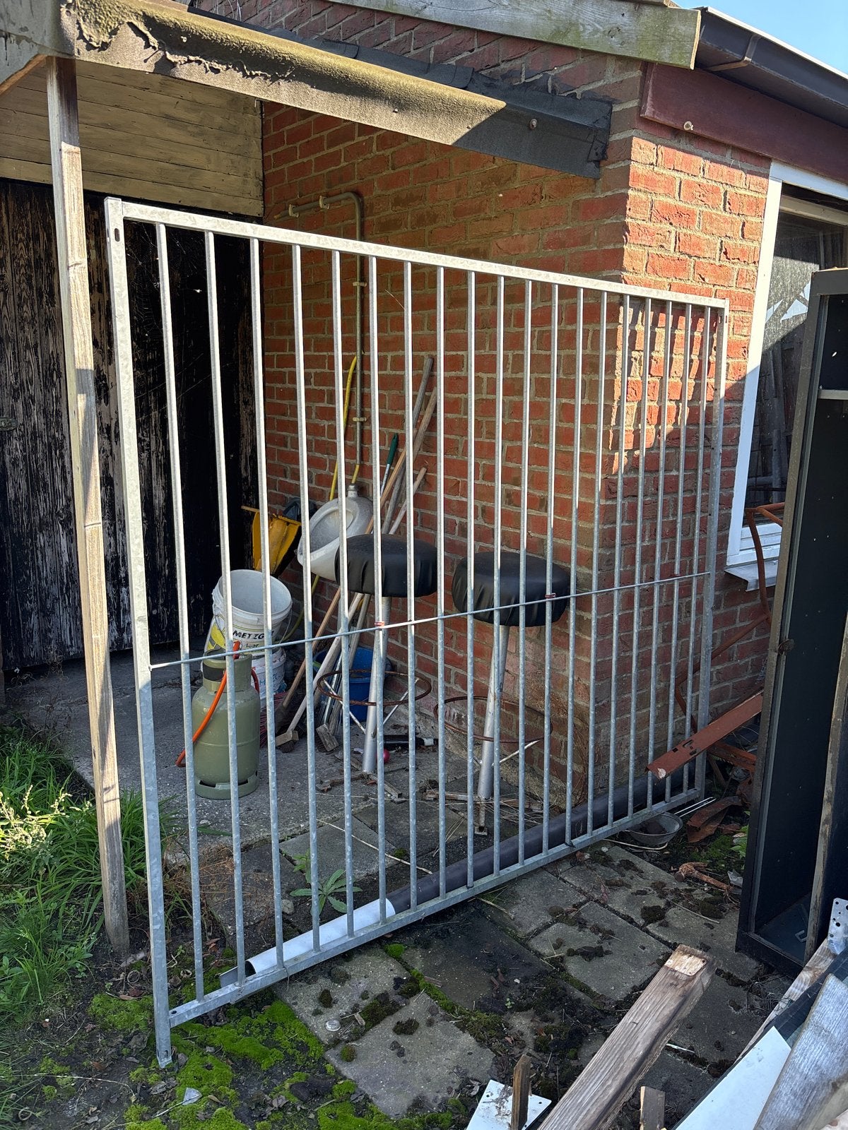 Stevig metalen hekwerk - Ideaal voor tuin of erf, Ophalen, Gebruikt, IJzer, Spijlenhekwerk