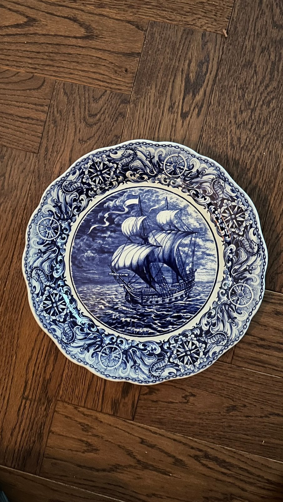 Vintage Boch Frères Delftsblauw wandbord, Antiek en Kunst, Ophalen of Verzenden