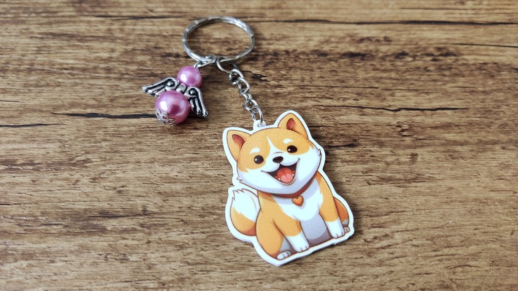Sleutelhanger Tashanger Akita Shiba inu met beschermengeltje, Overige merken, Verzenden, Nieuw, Overige typen