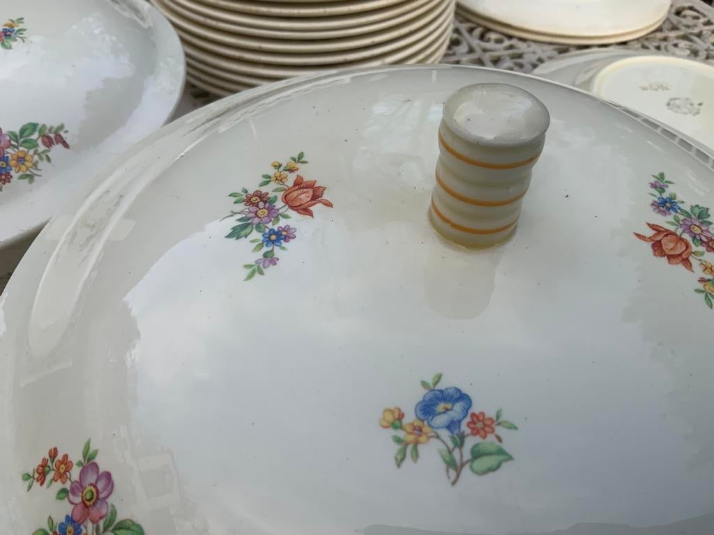Vintage bloemen servies societe ceramique, Ophalen
